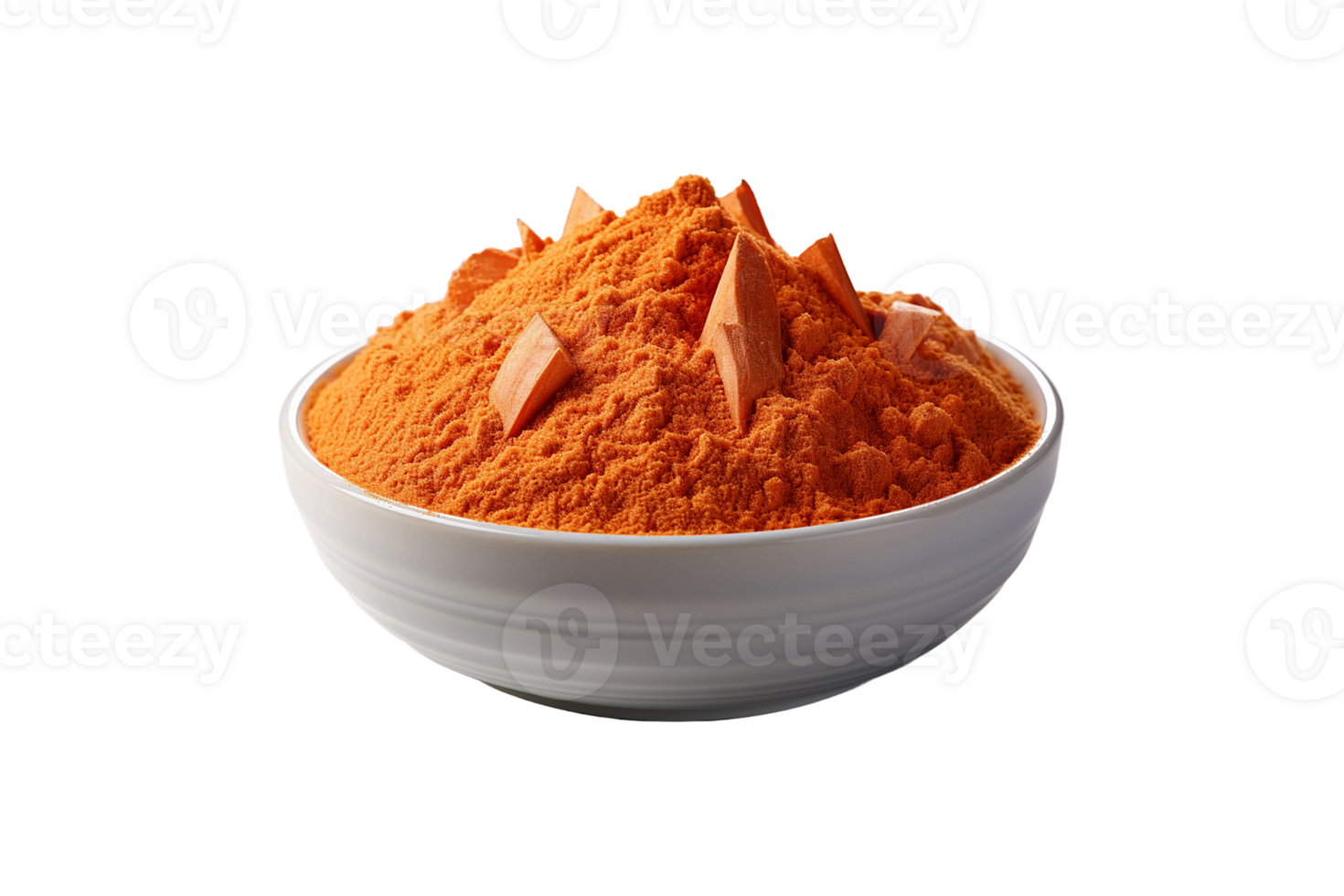 Carrot Powder isolated on transparent background. png