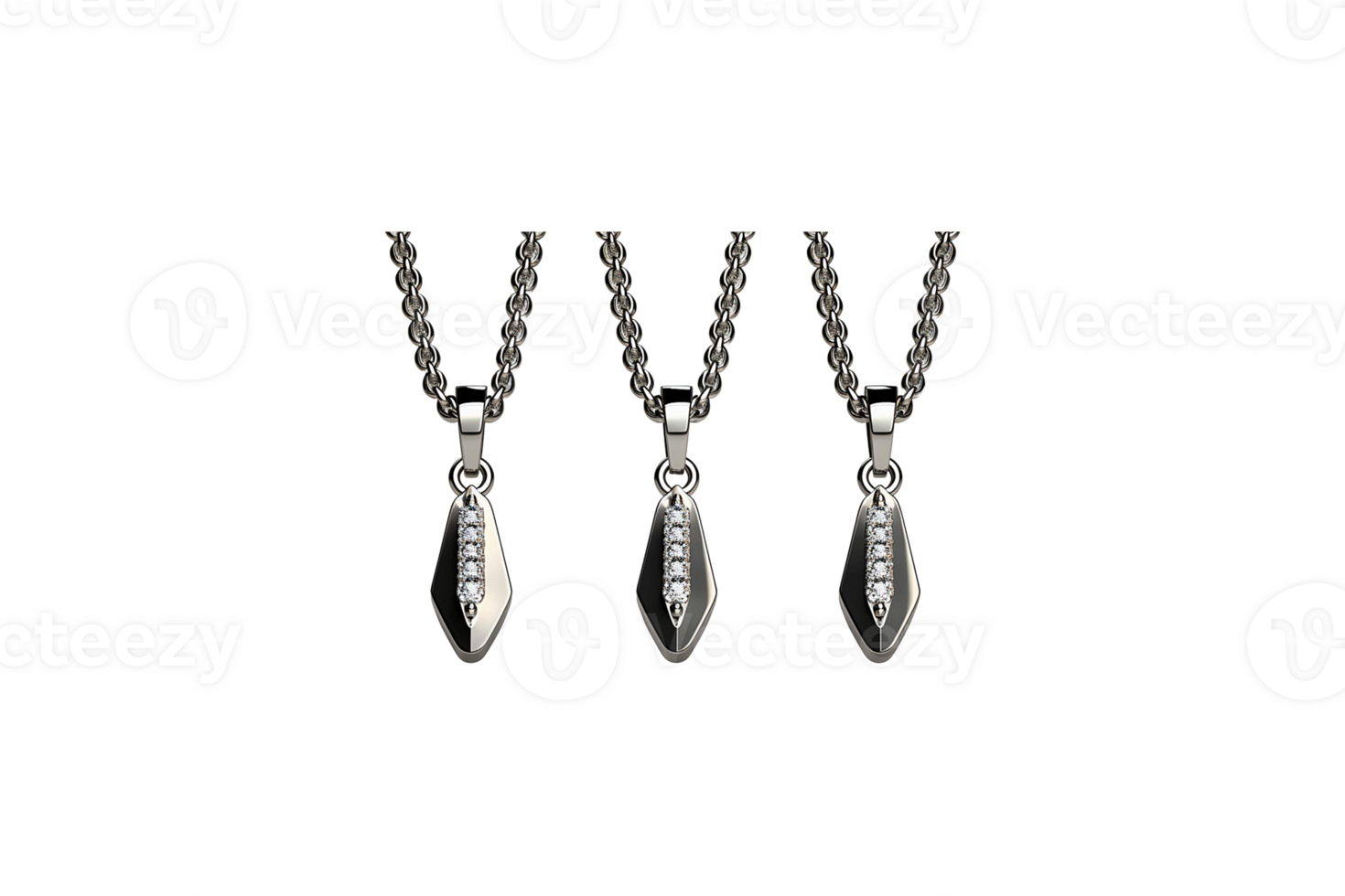 Chain Pendant Set isolated on transparent background. png