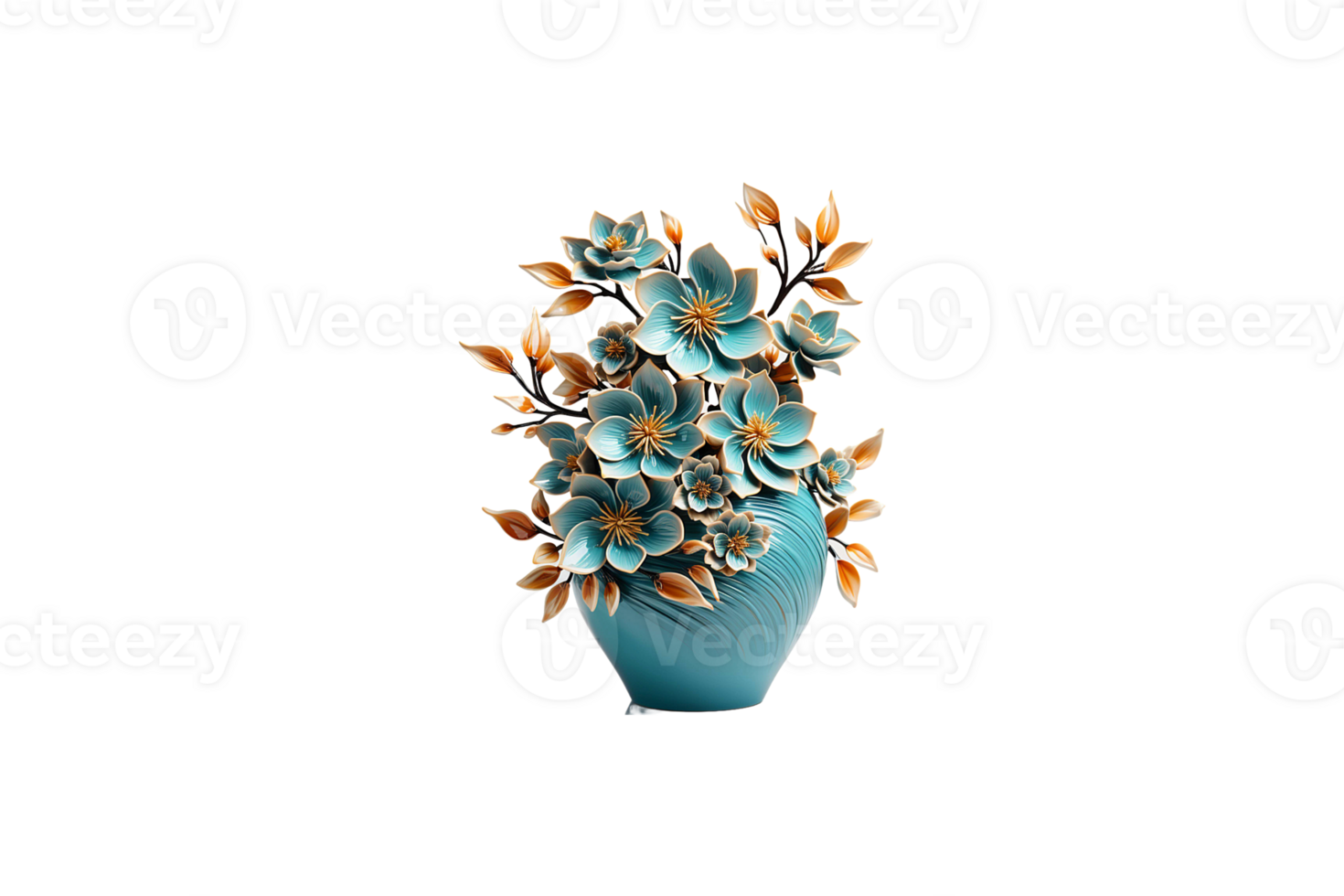 Ceramic Flower Vase isolated on transparent background. png