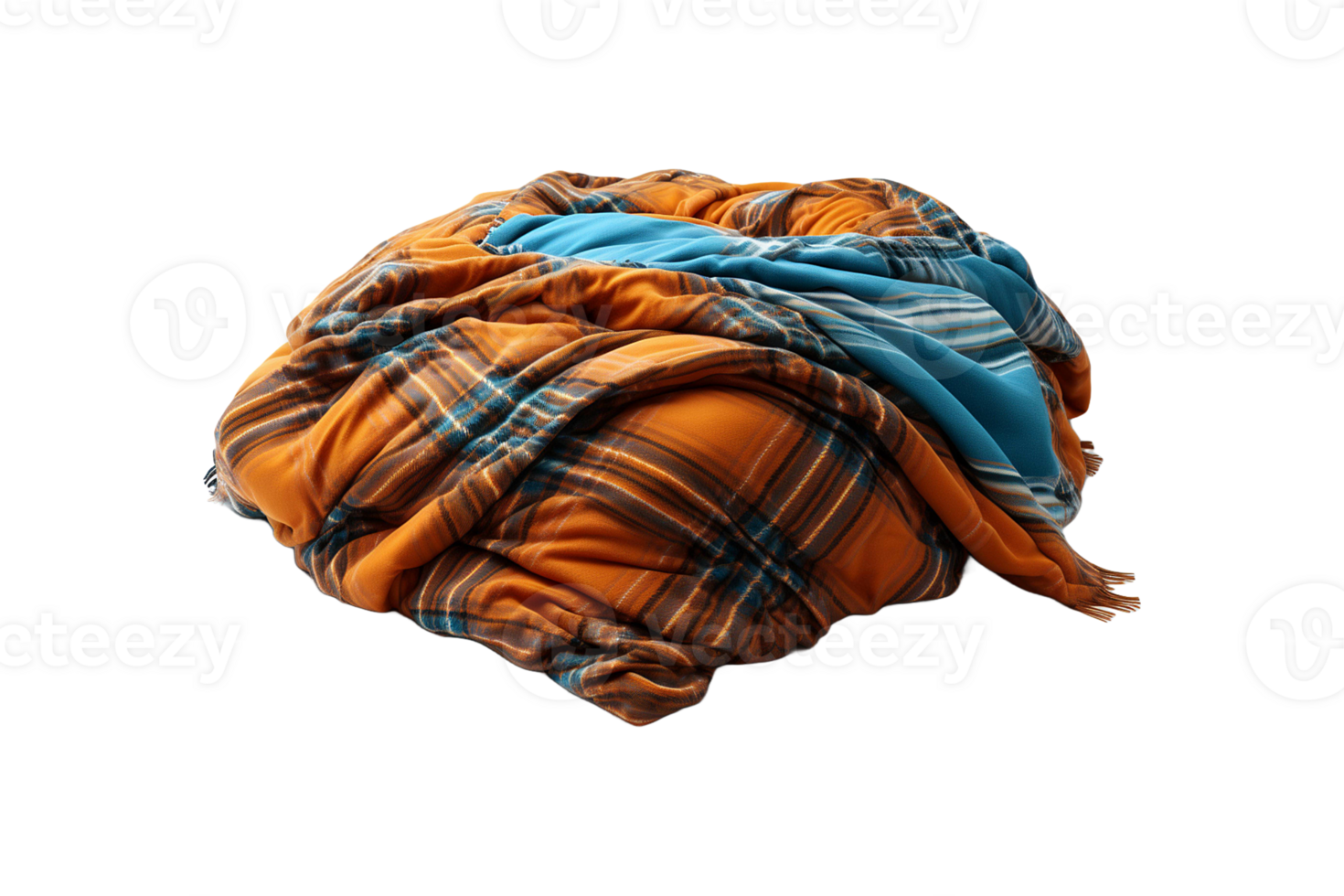 Check Printed Blanket isolated on transparent background. png
