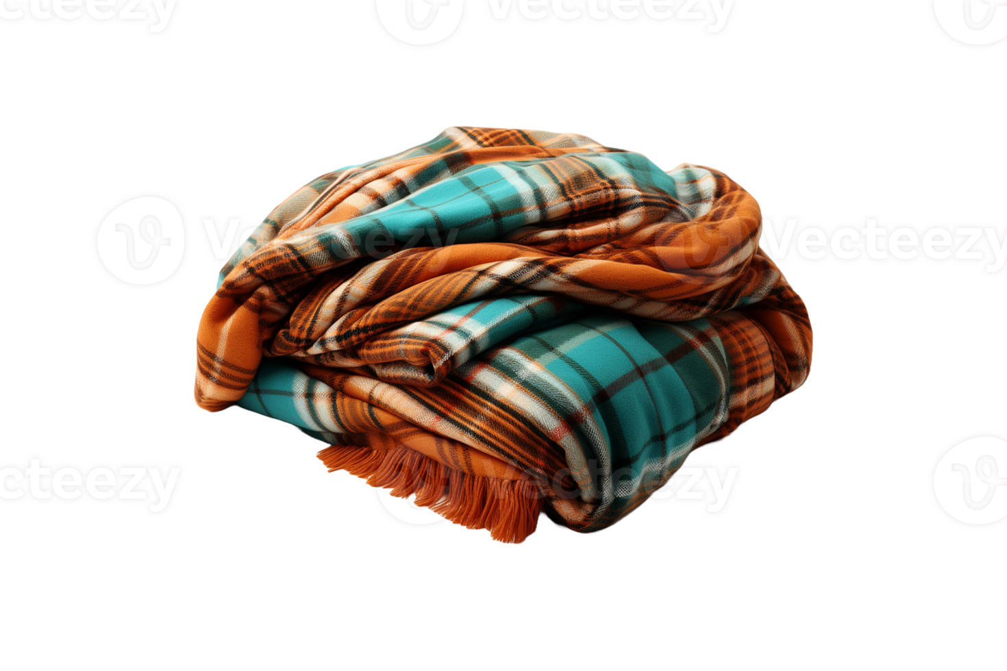 Check Printed Blanket isolated on transparent background. png