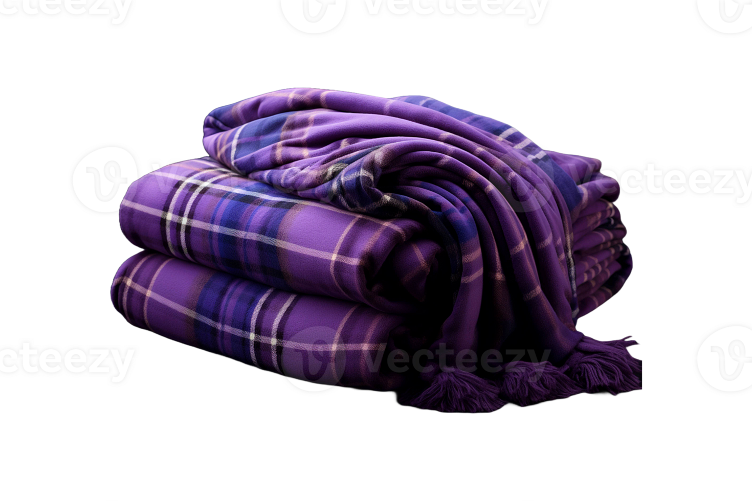 Check Printed Blanket isolated on transparent background. png