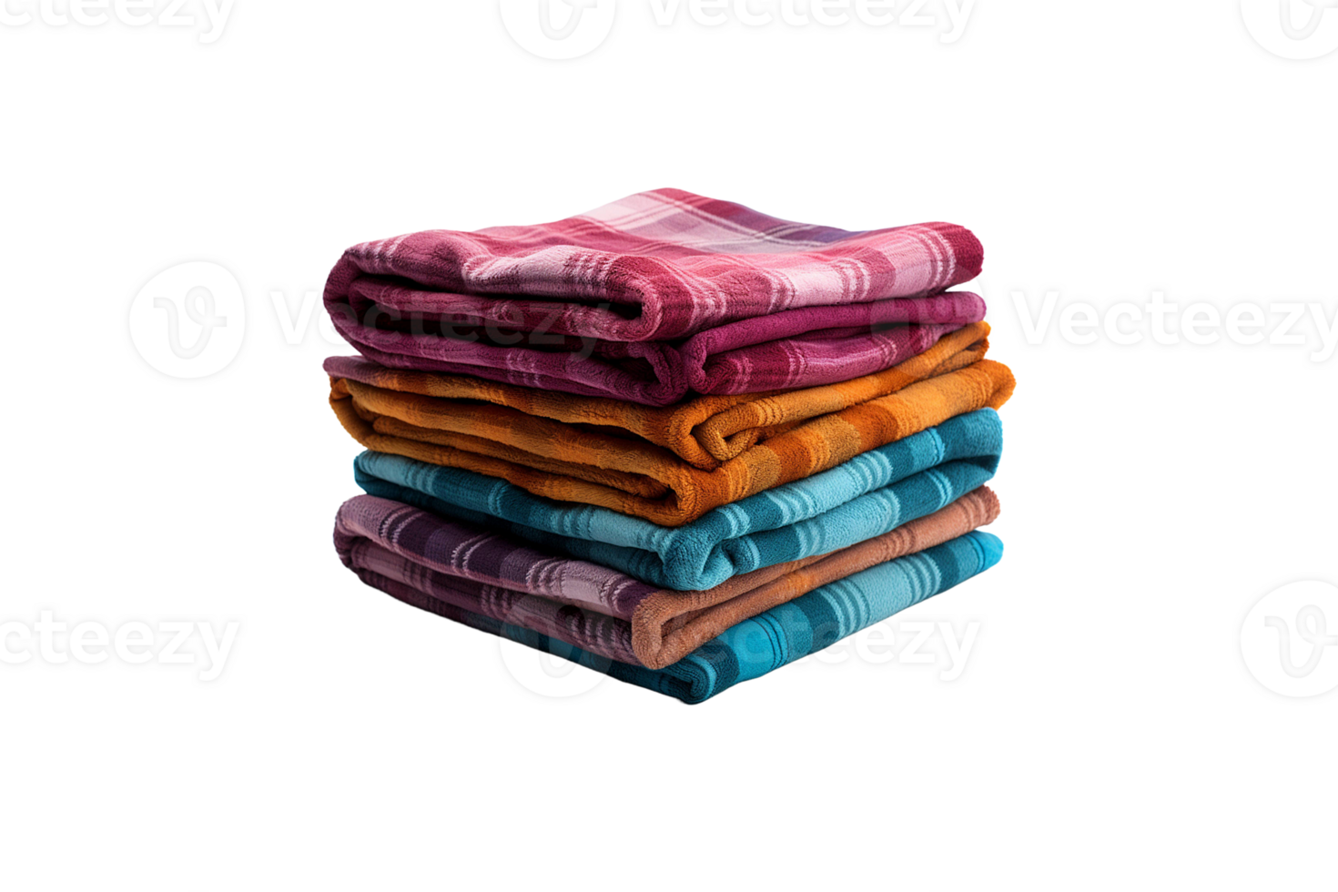 Check Towels isolated on transparent background. png