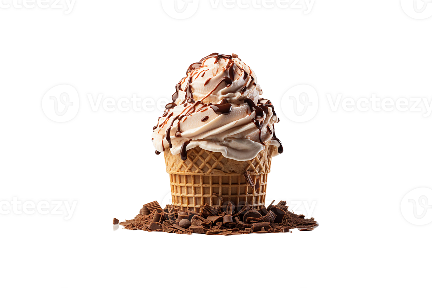 Chocolate Ice Cream isolated on transparent background. png