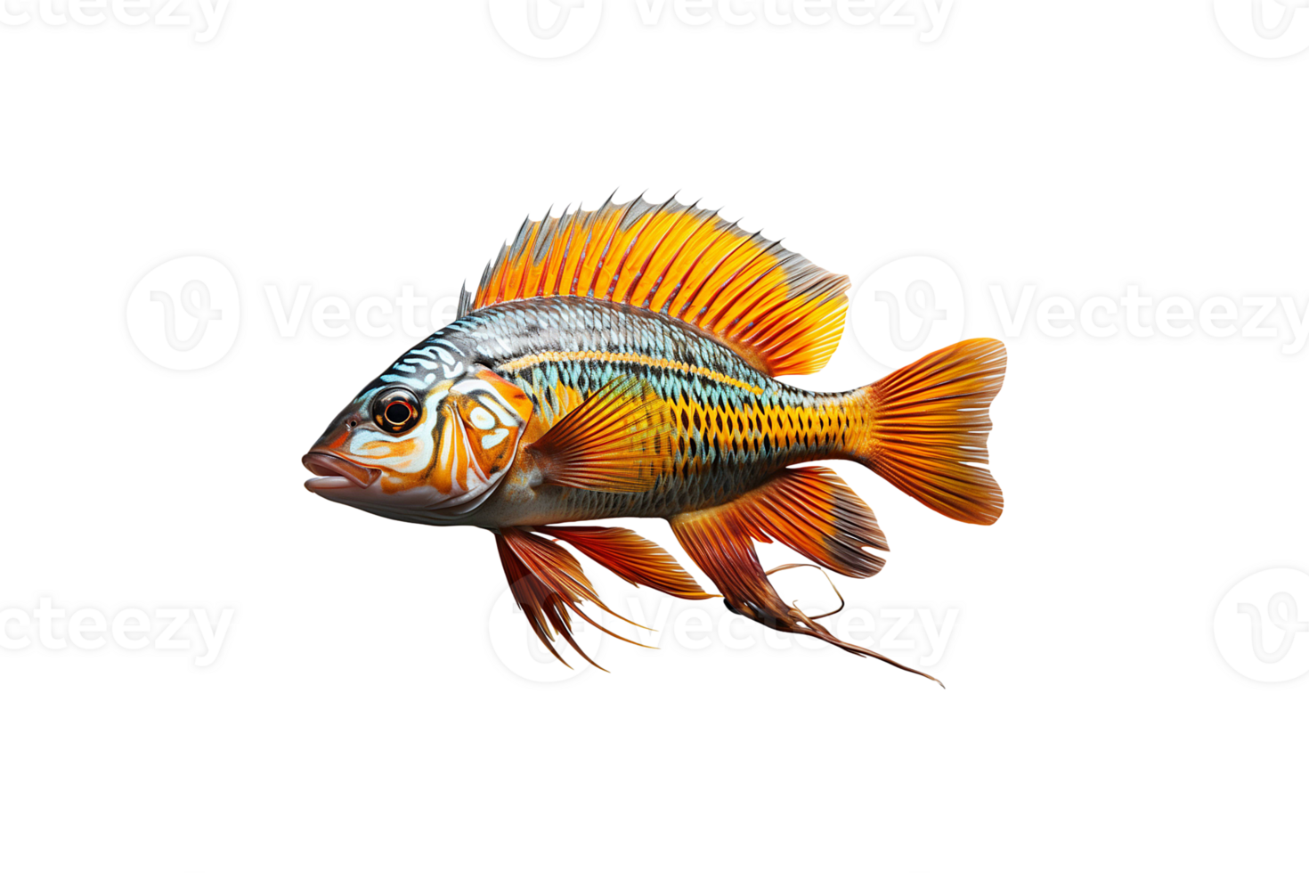 Cichlid isolated on transparent background. png