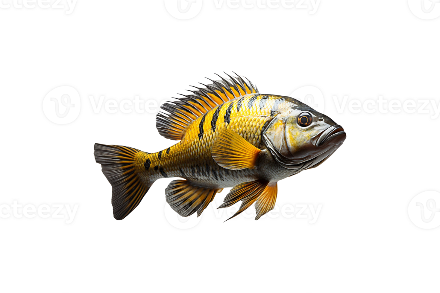 Cichlid isolated on transparent background. png