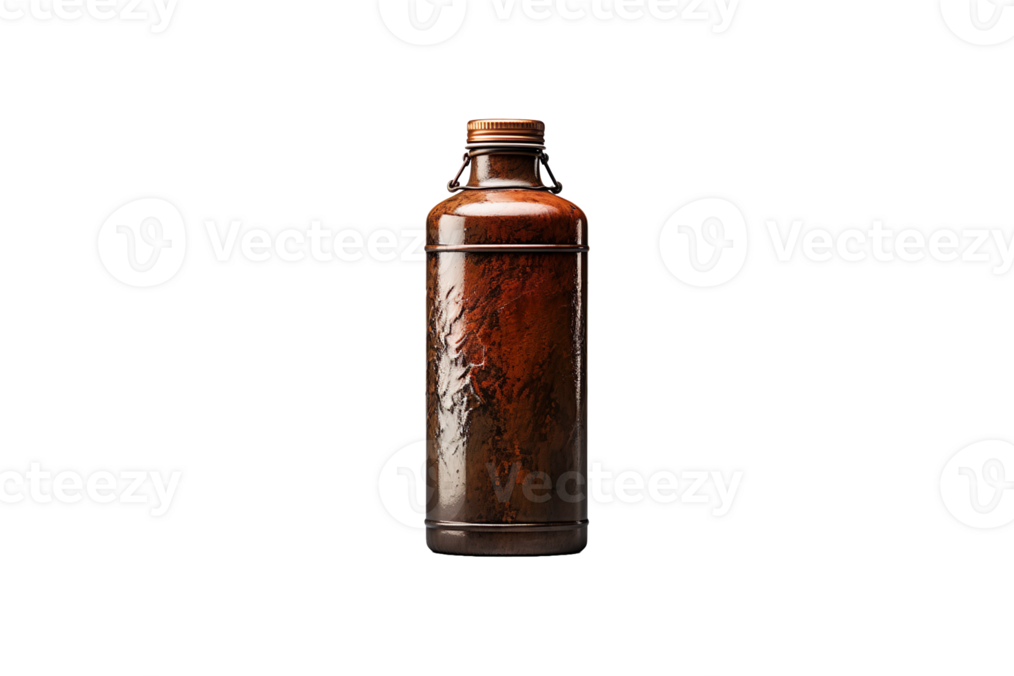 Clay Water Bottle isolated on transparent background. png
