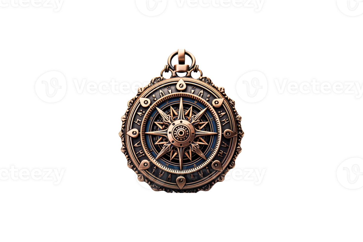 Compass Keychain isolated on transparent background. png