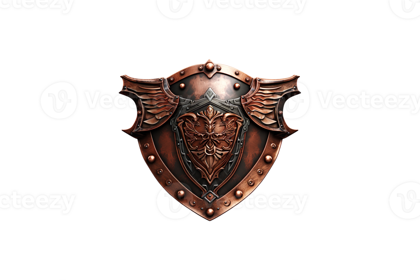 Copper Shield isolated on transparent background. png