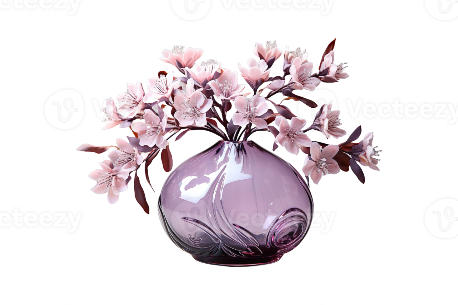 Crystal Flower Vase isolated on transparent background. png