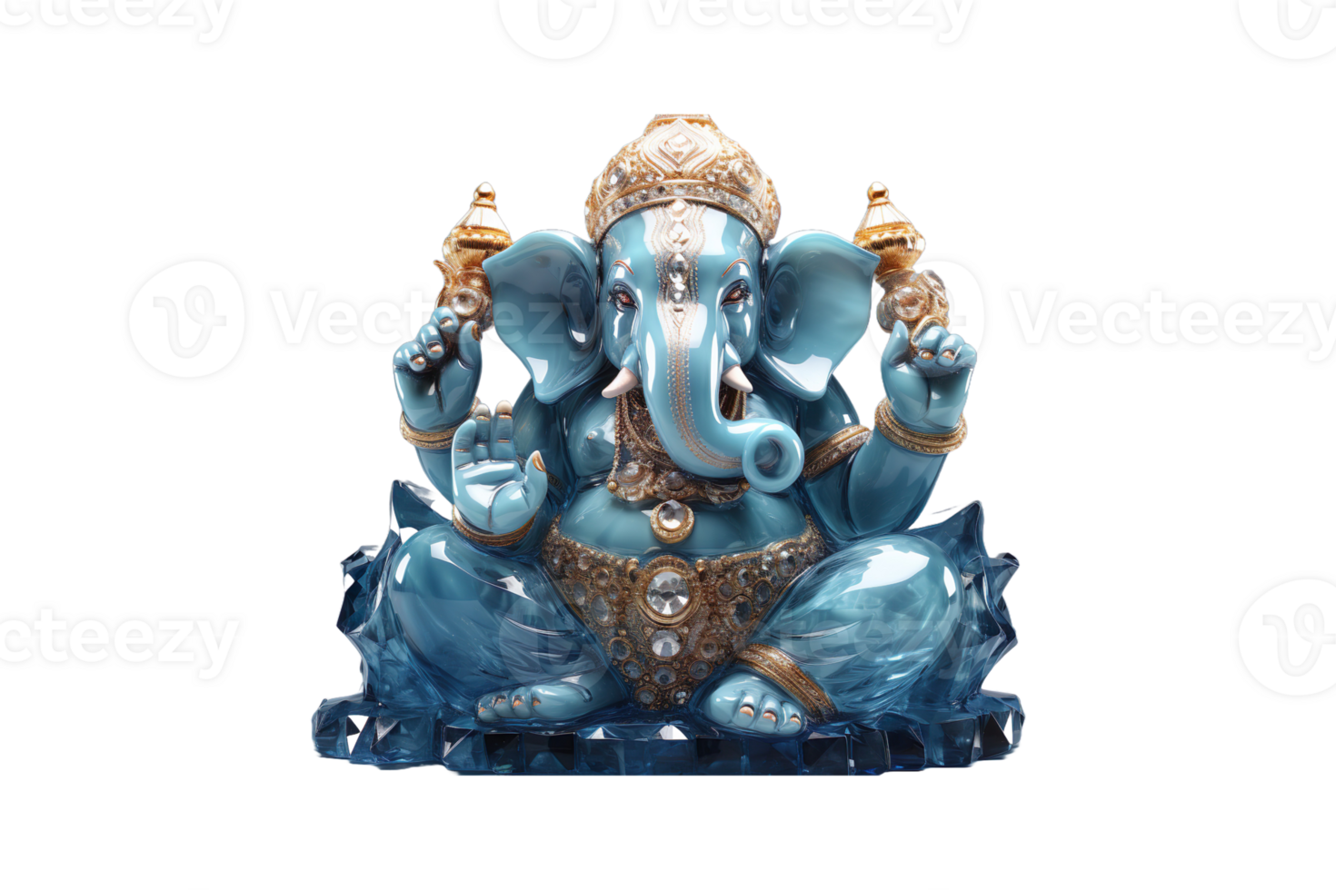 Crystal Ganesha isolated on transparent background. png