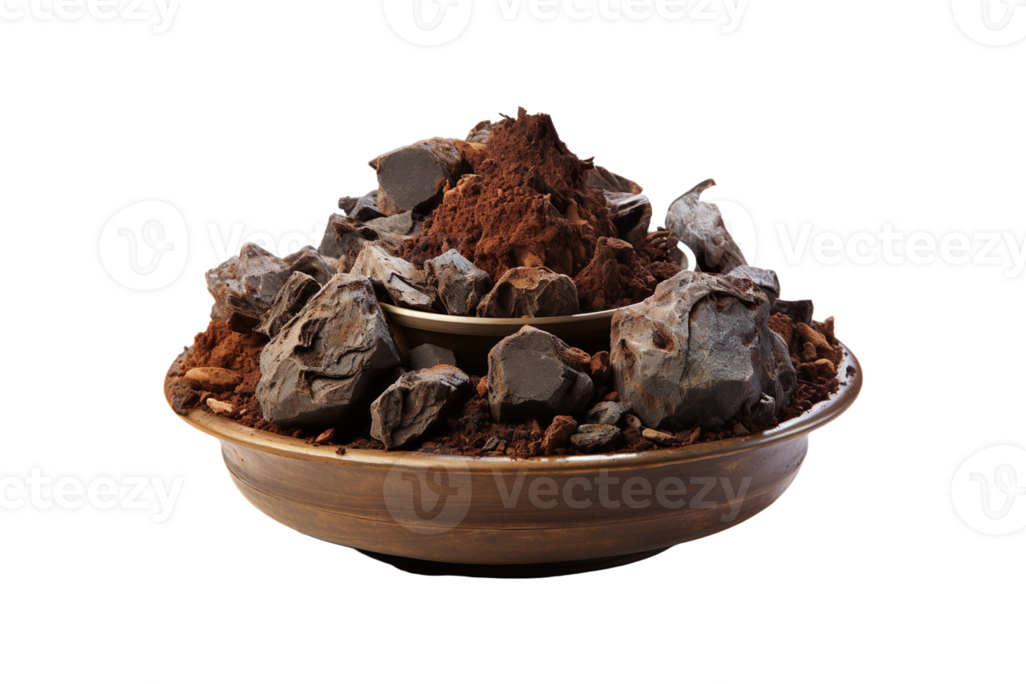 Cow Dung Diya isolated on transparent background. png