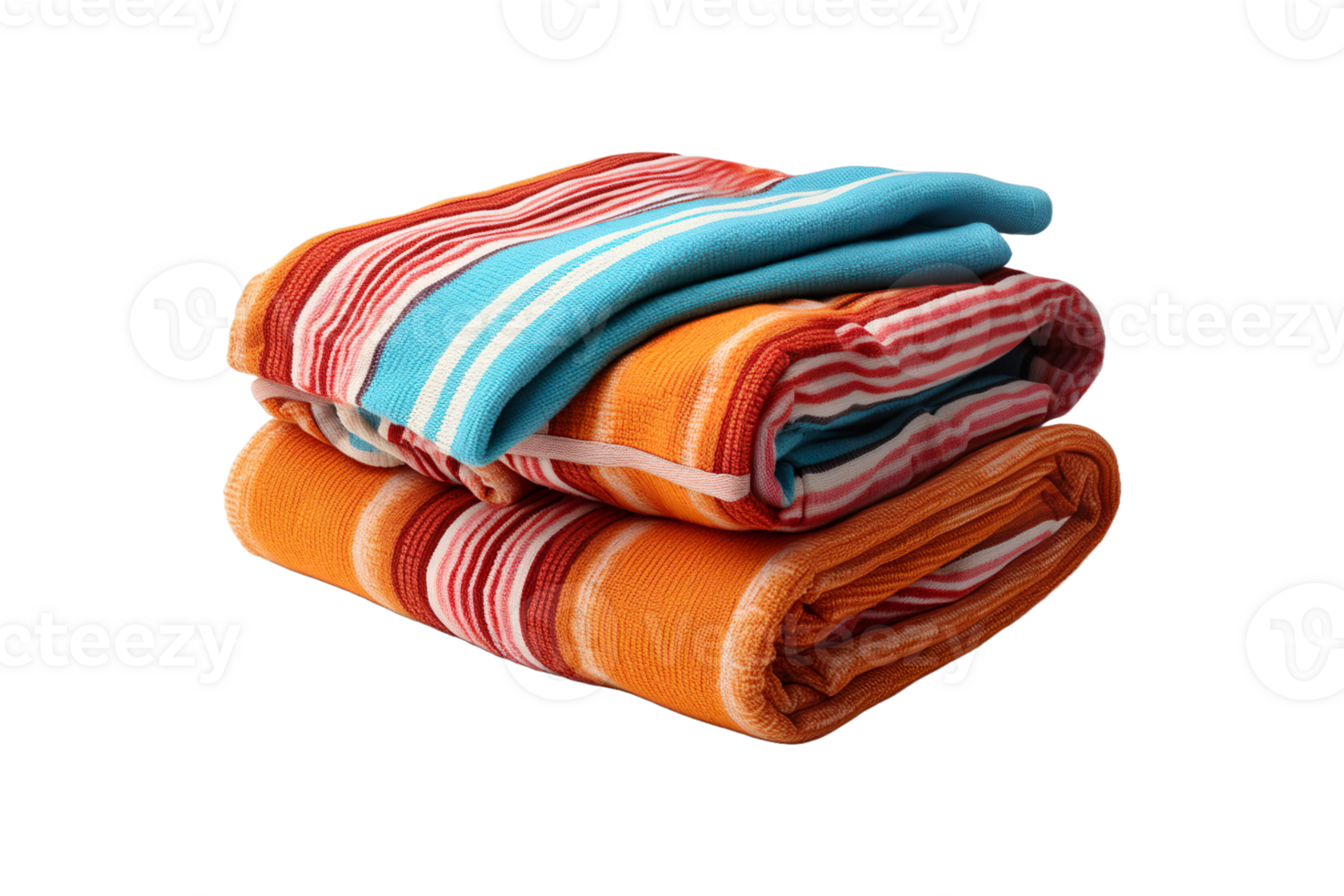 Cotton Beach Towels isolated on transparent background. png