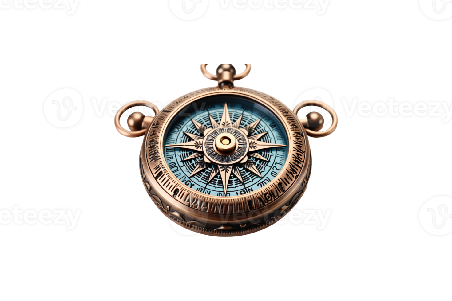 Compass Keychain isolated on transparent background. png