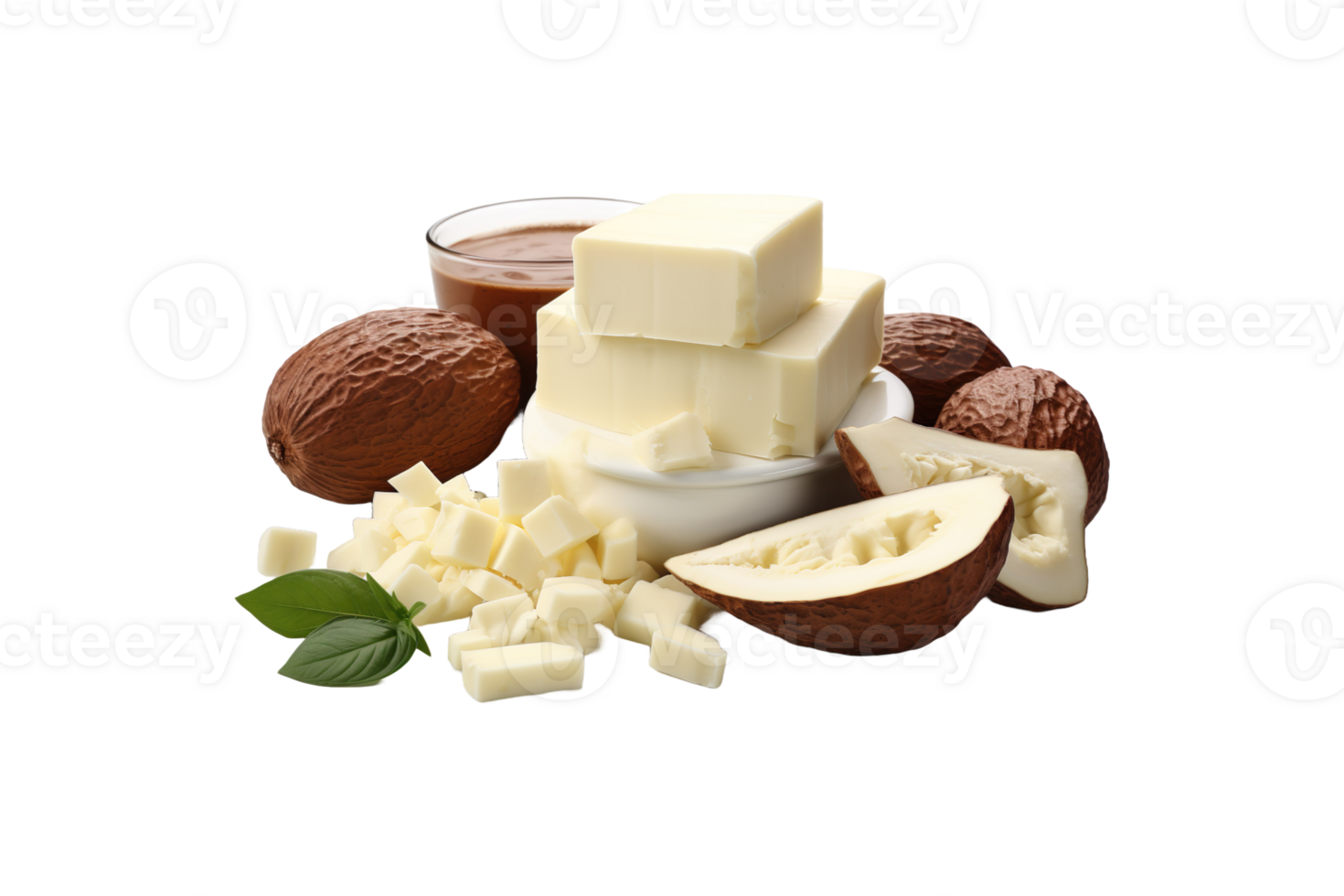 Cocoa Butter isolated on transparent background. png