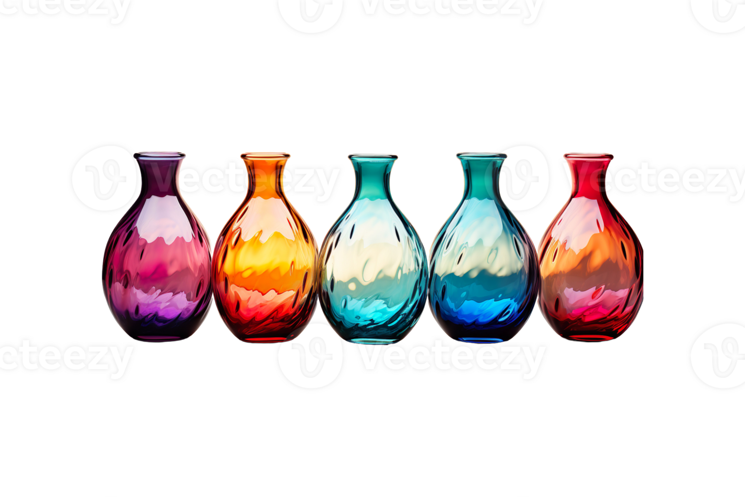 Colored Glass Vase isolated on transparent background. png