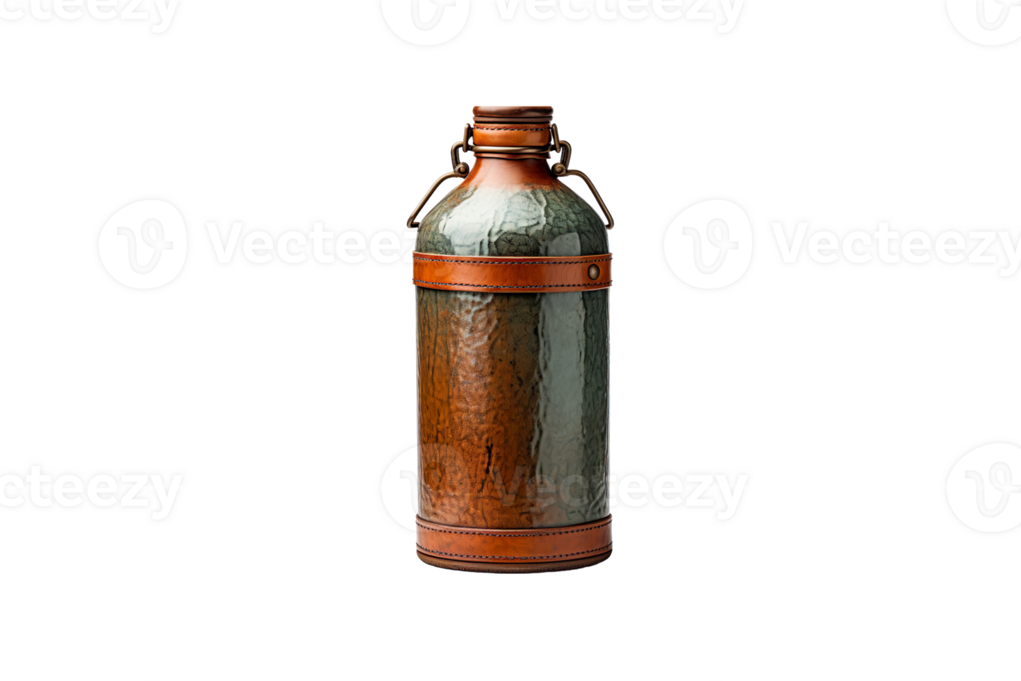 Clay Water Bottle isolated on transparent background. png
