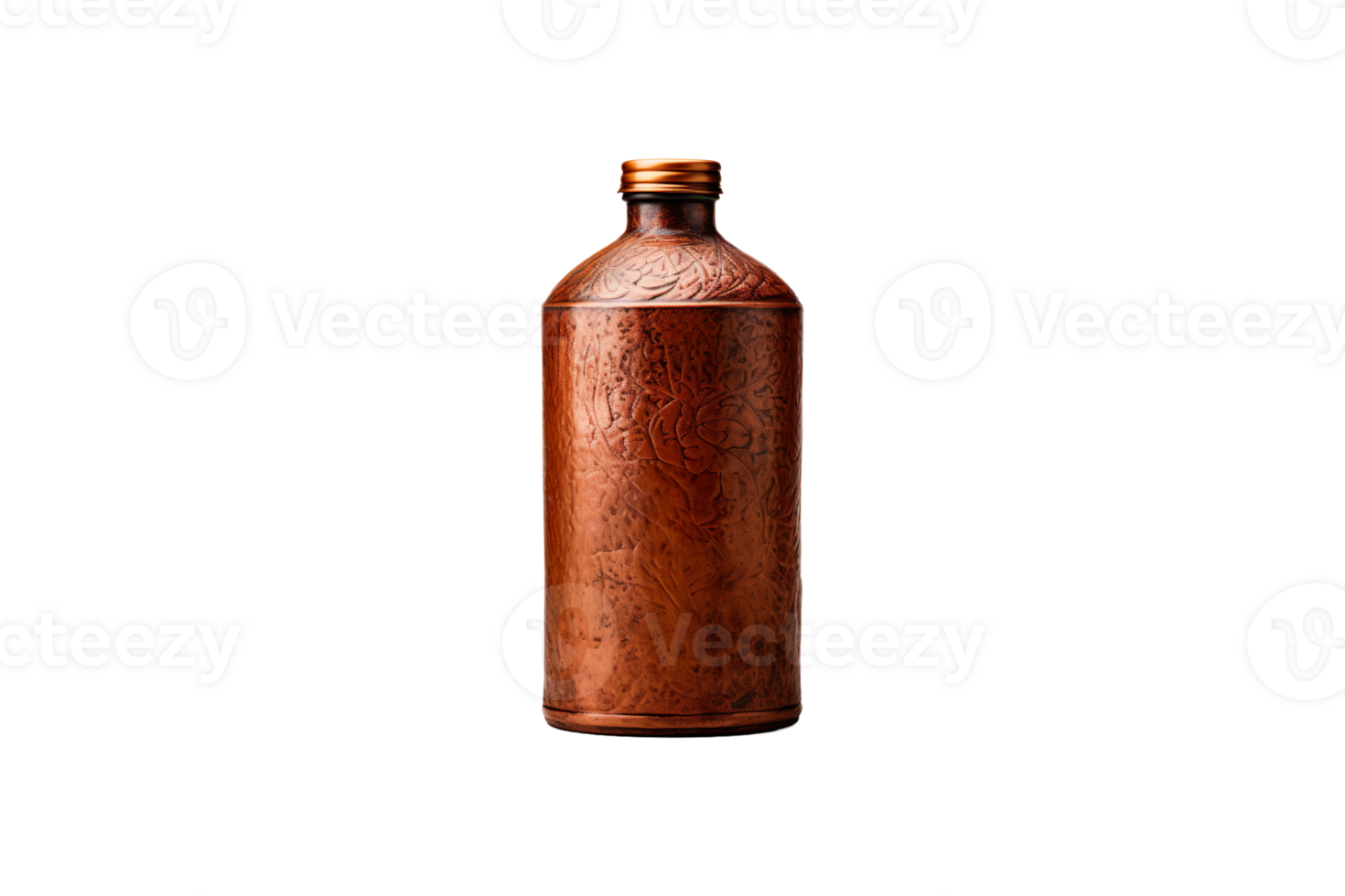 Clay Water Bottle isolated on transparent background. png