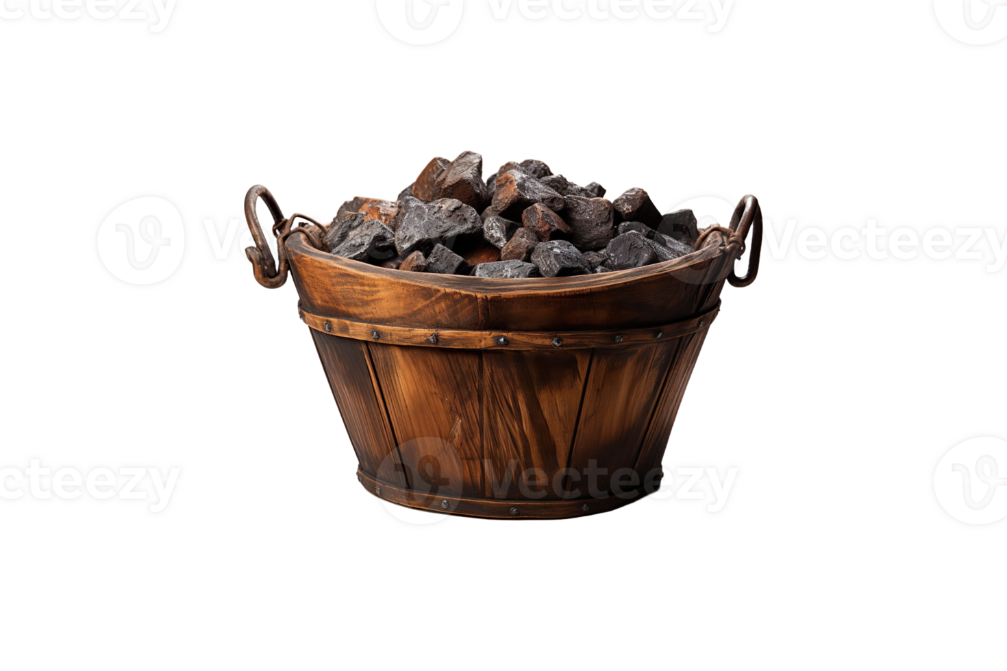 Coal Bucket isolated on transparent background. png