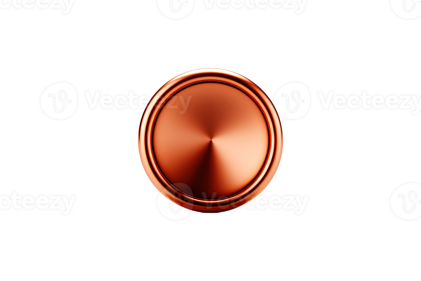 Copper Button isolated on transparent background. png