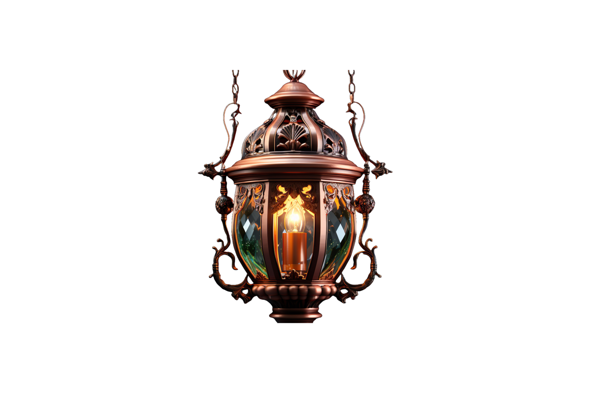 Copper Lantern isolated on transparent background. 47606131 PNG