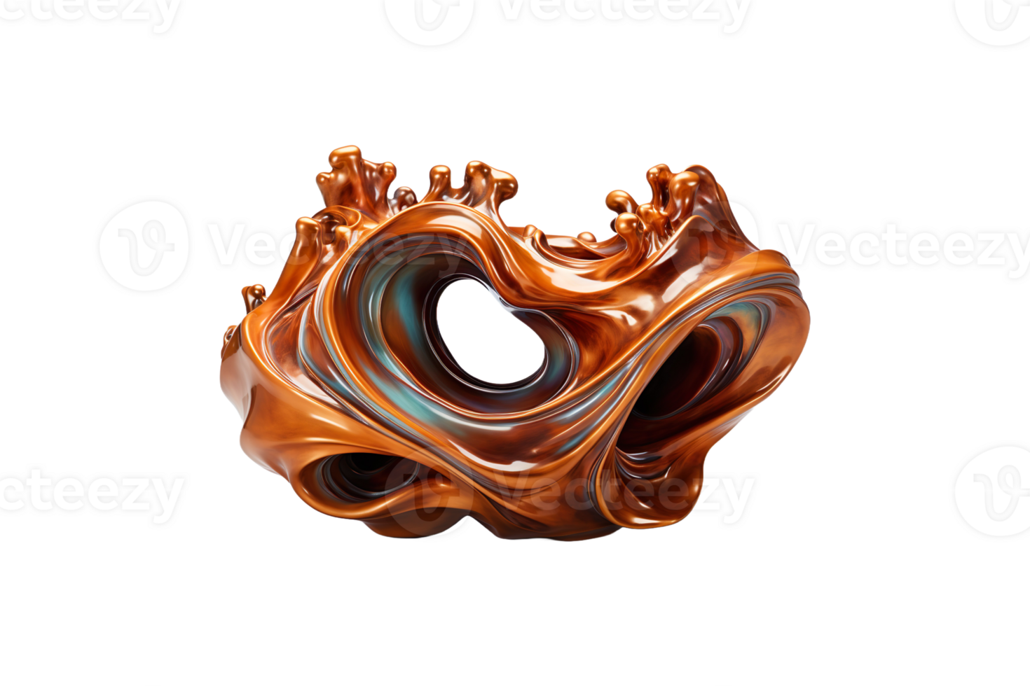 Copper Sculpture isolated on transparent background. png