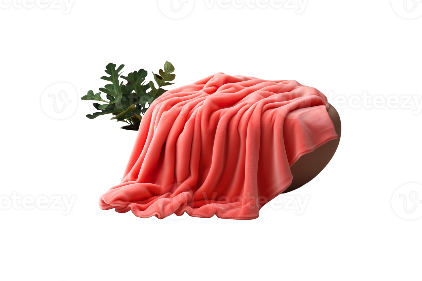 Coral Fleece Blankets isolated on transparent background. png