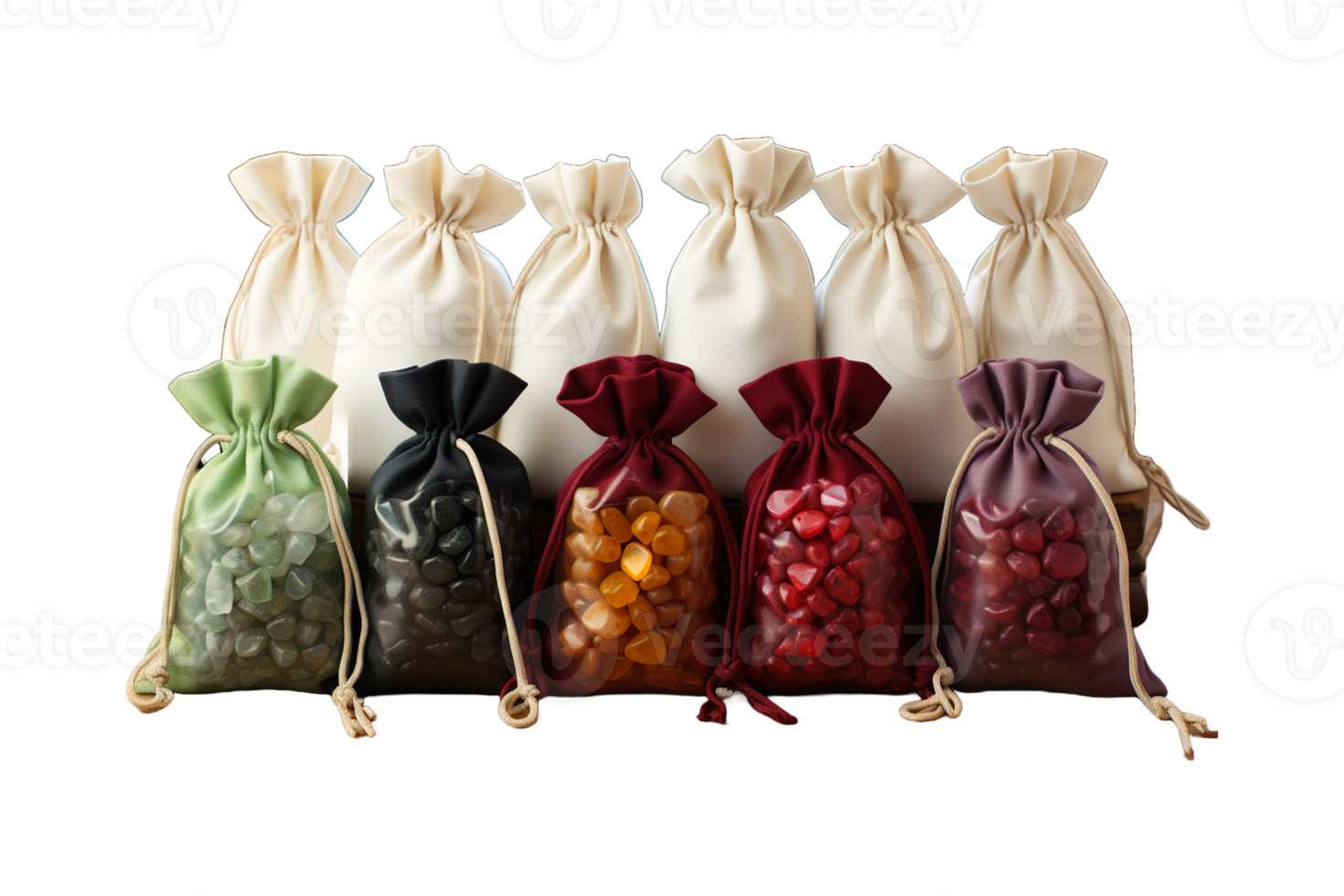 Cotton Drawstring Bags isolated on transparent background. png