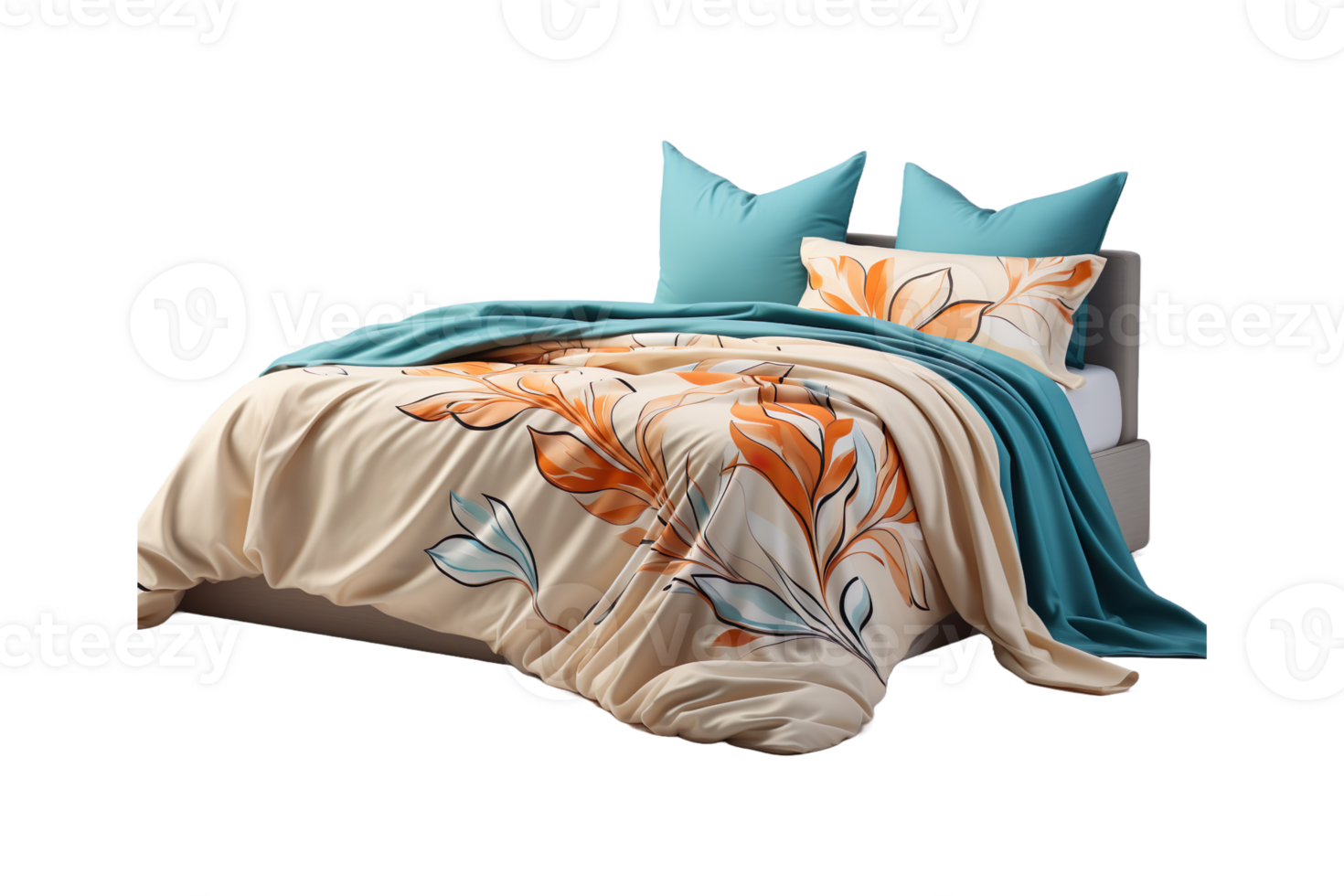 Cotton Double Bed Sheets isolated on transparent background. png