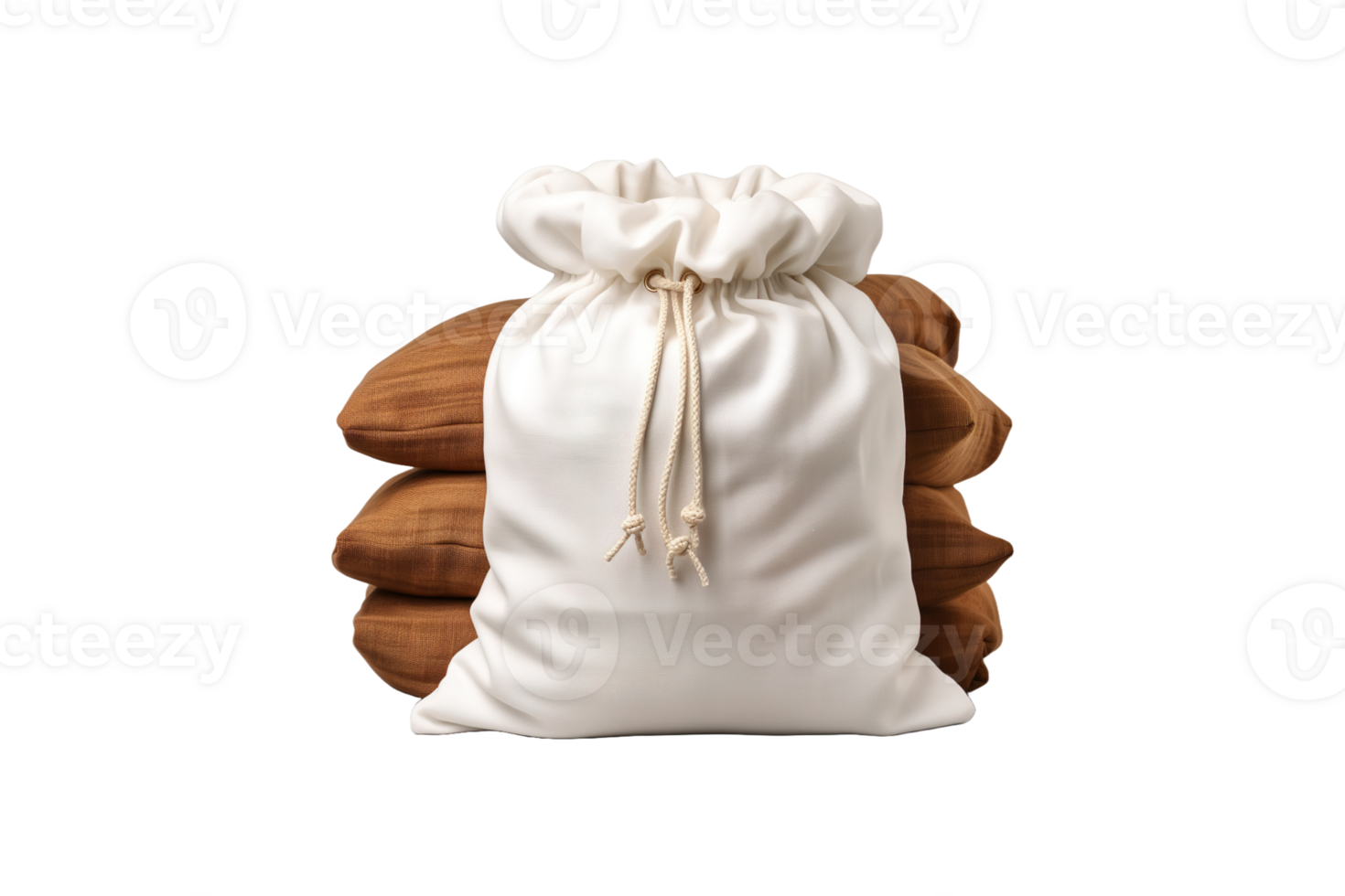 Cotton Laundry Bag isolated on transparent background. png