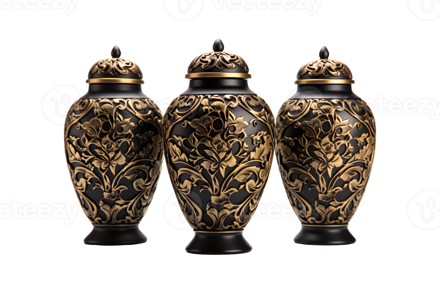 Cremation Urns isolated on transparent background. png