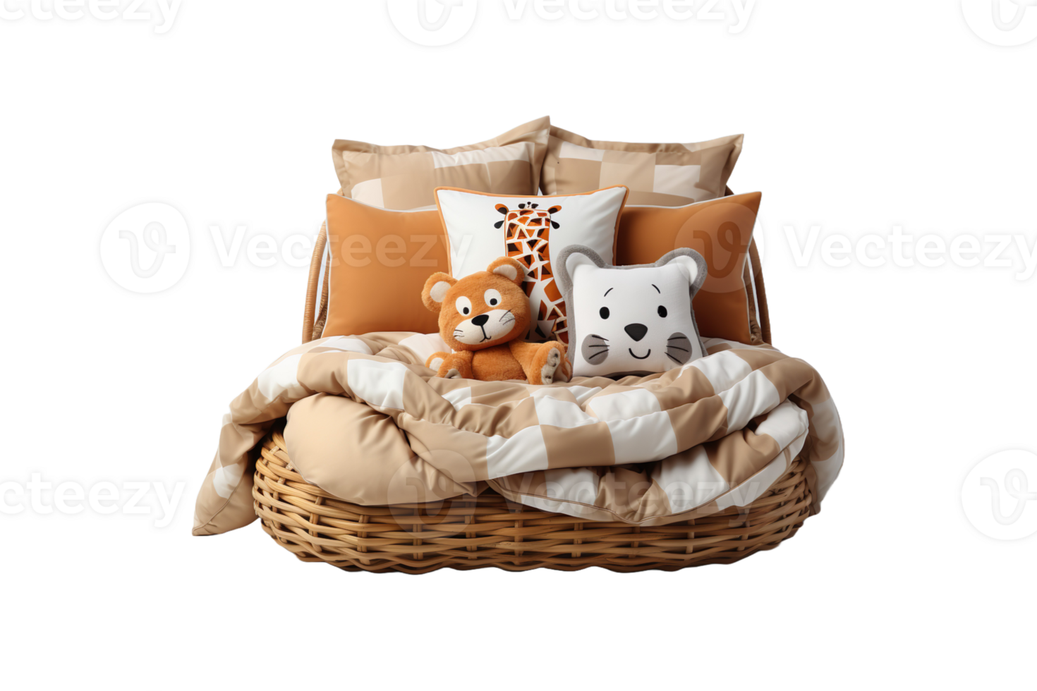 Crib Bedding Set isolated on transparent background. png