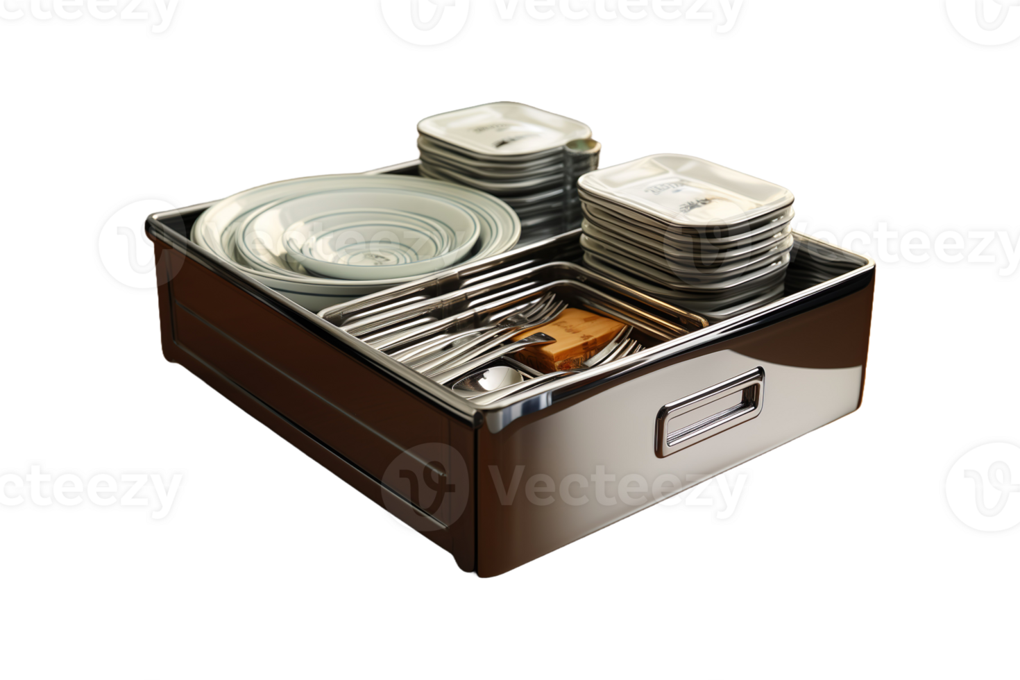 Cutlery Drawer Basket isolated on transparent background. png