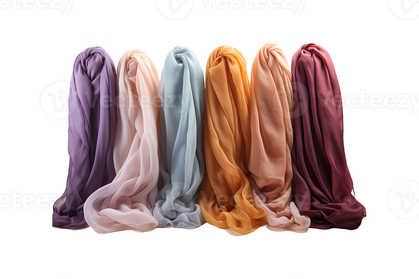 Crinkled Scarves isolated on transparent background. png