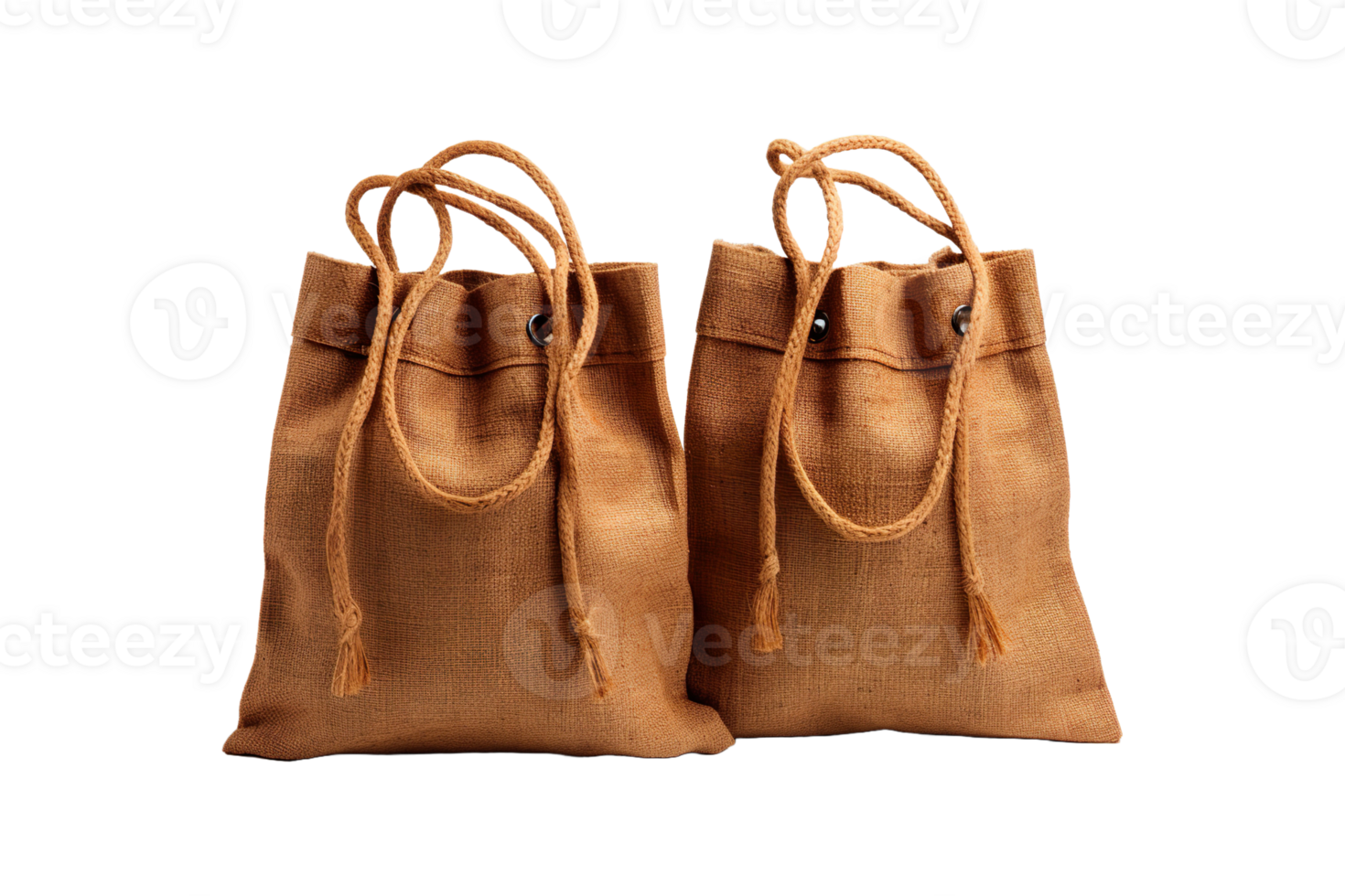 Custom Jute Bags isolated on transparent background. png