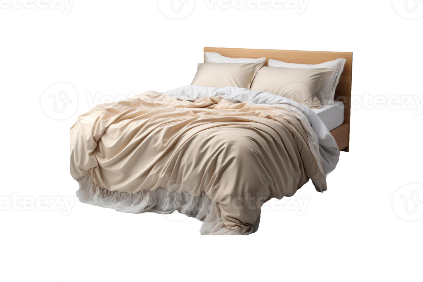 Double Bed Sheets isolated on transparent background. png