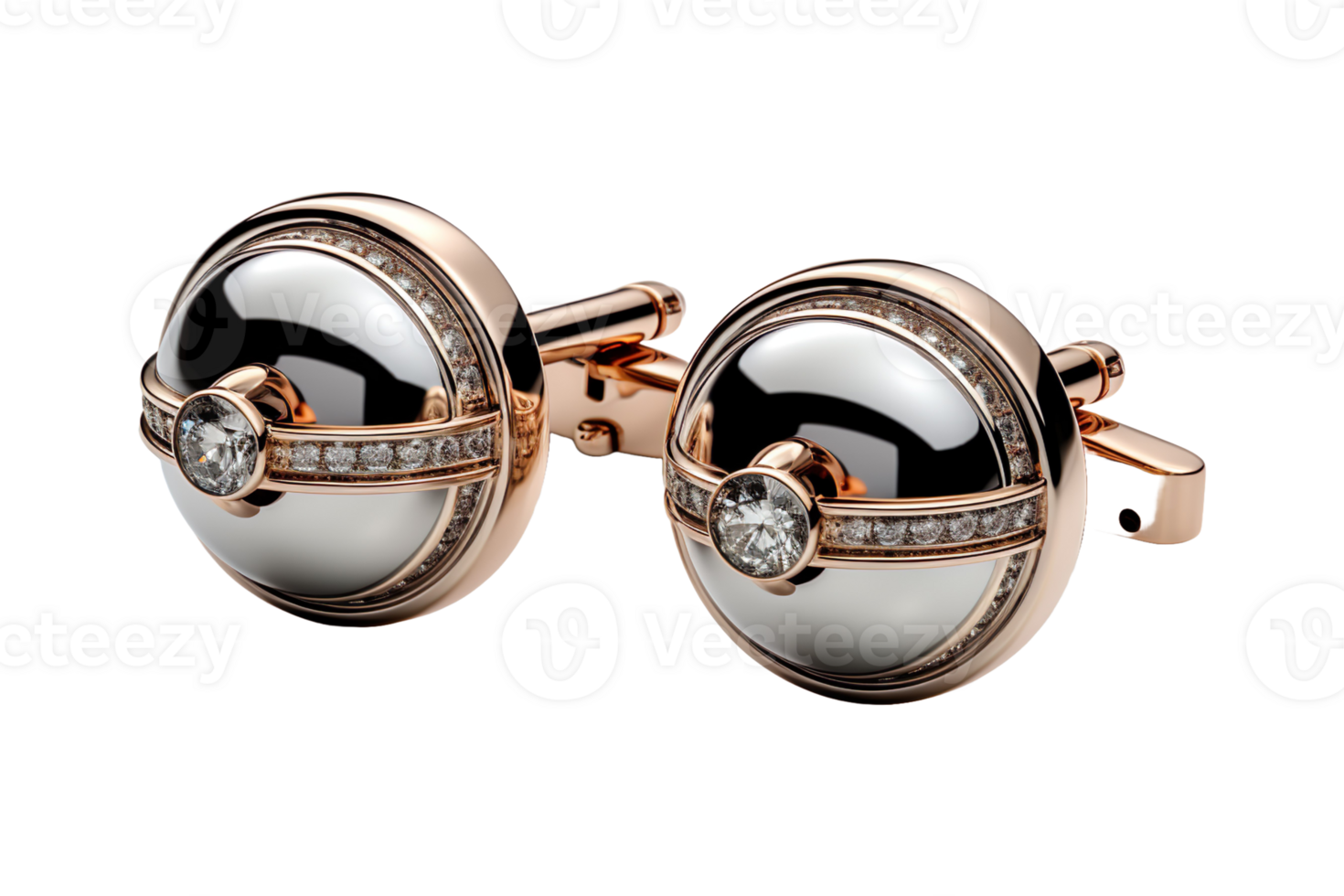 Designer Cufflink isolated on transparent background. png