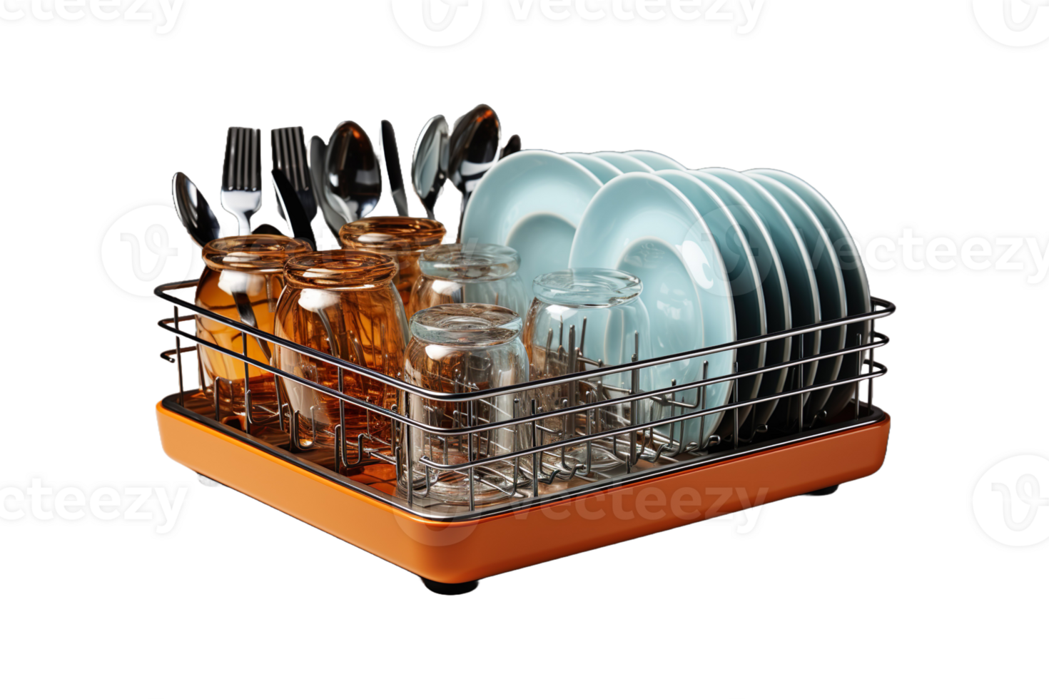Draining Rack isolated on transparent background. png