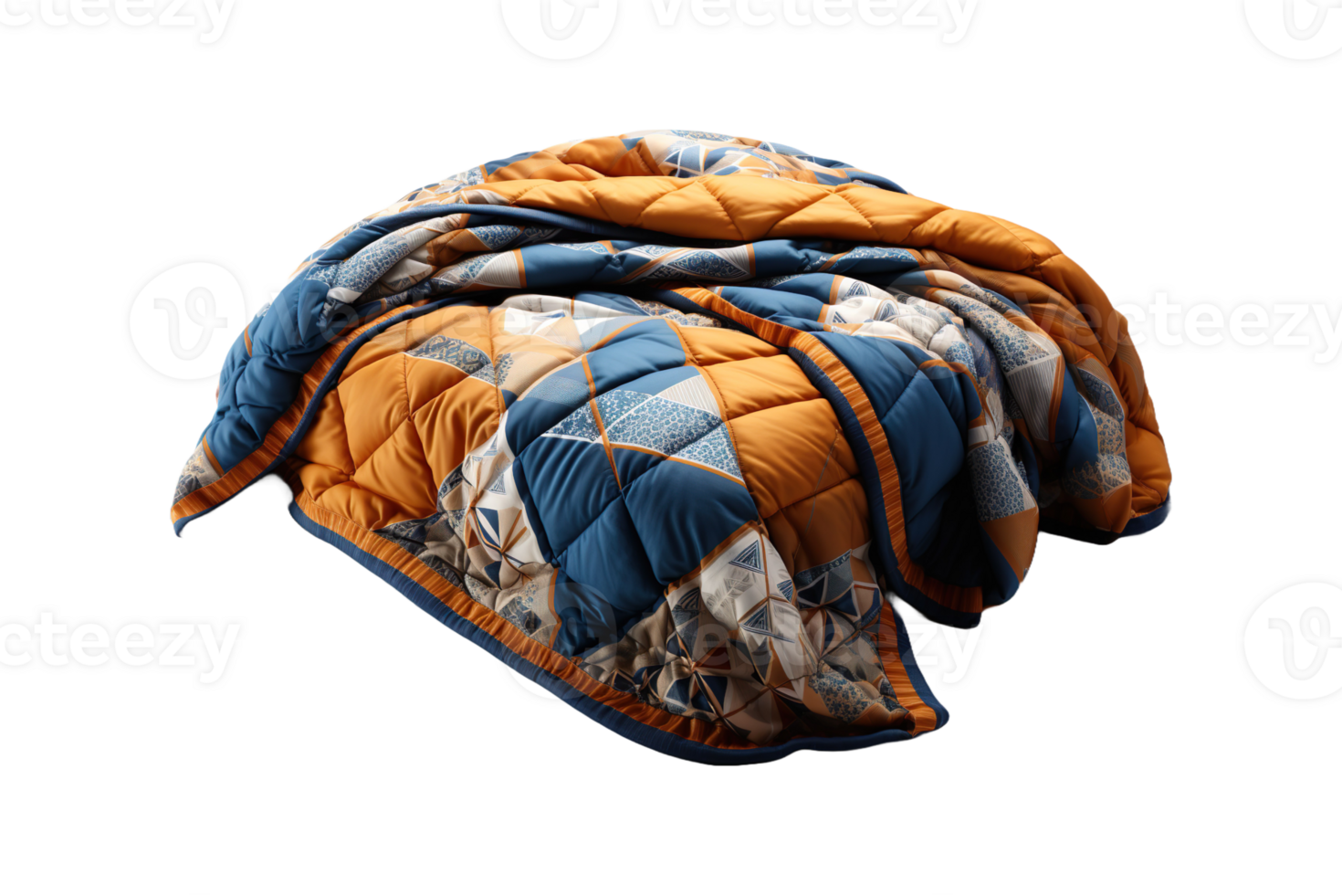 Double Bed Quilt isolated on transparent background. png