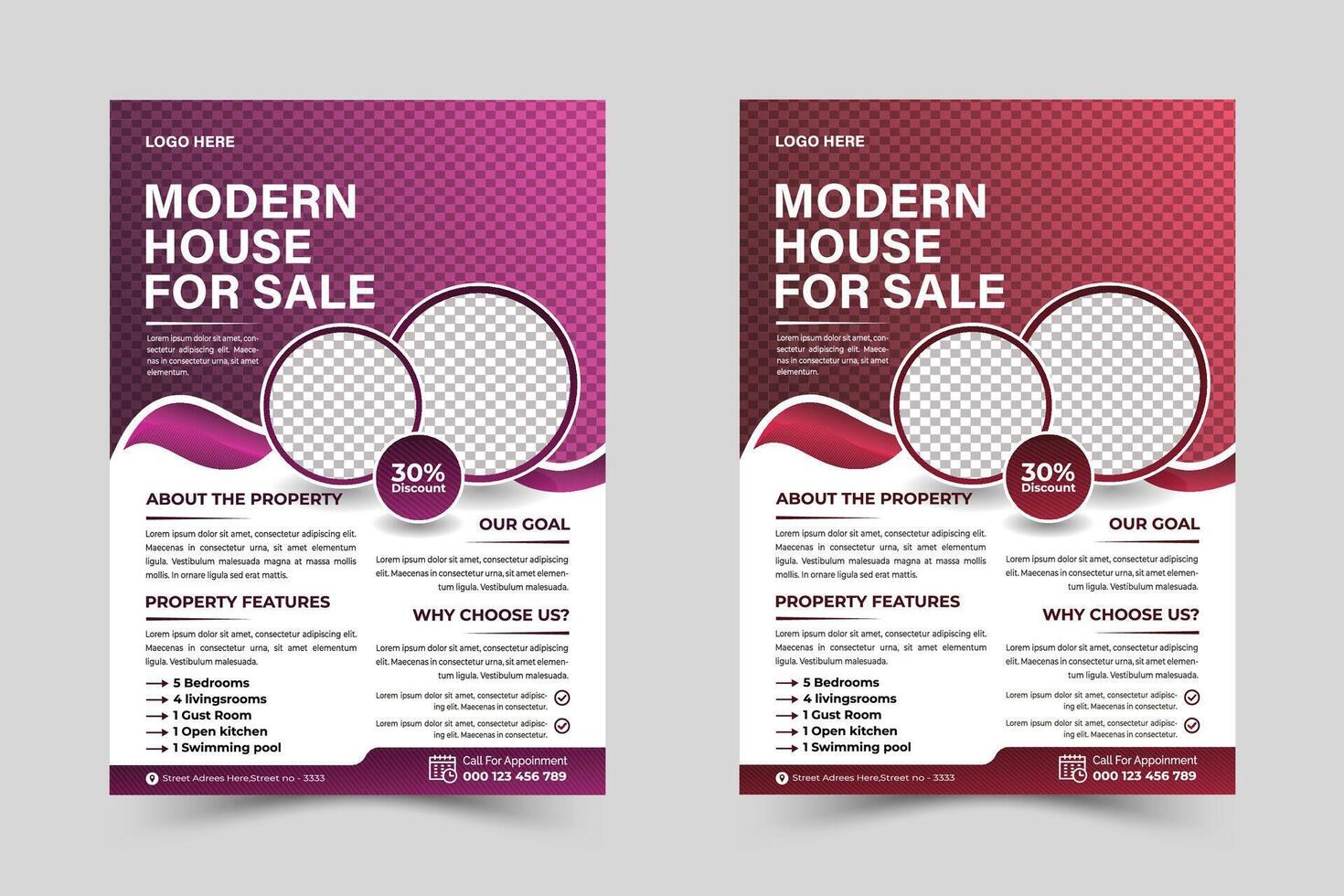 Modern Creative Real estate Flyer design template. vector