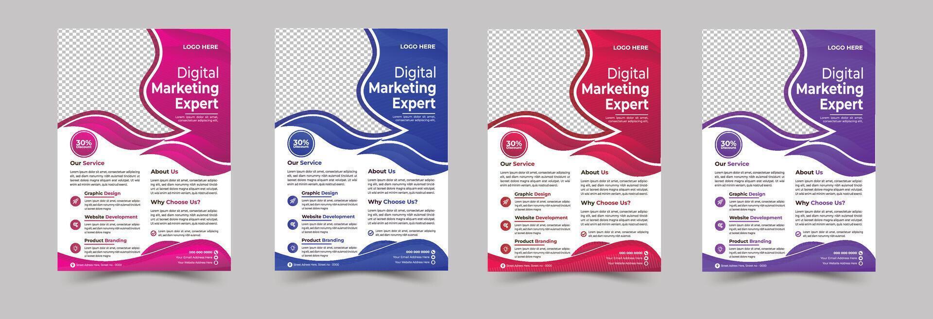 Corporate business flyer template. vector