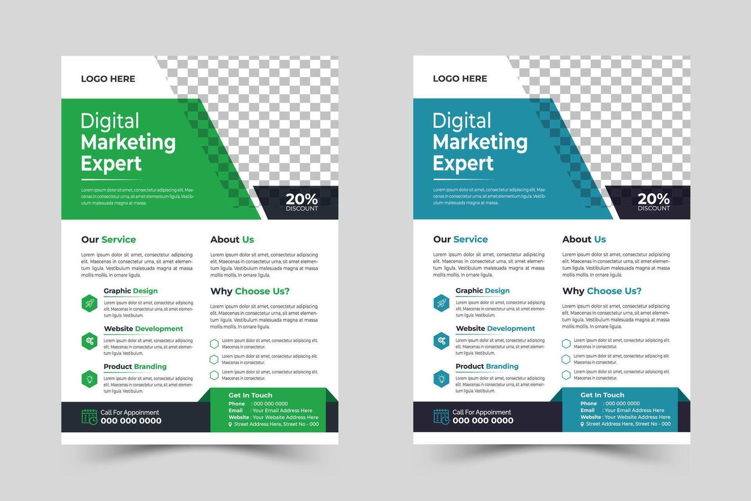 Corporate business flyer template. vector
