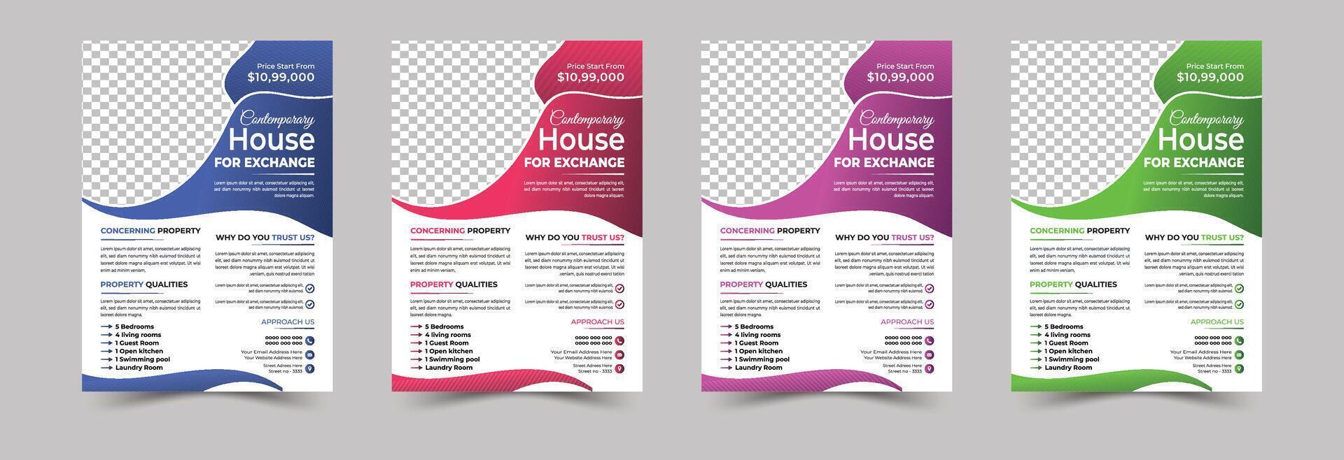 Modern Creative Real estate Flyer design template. vector