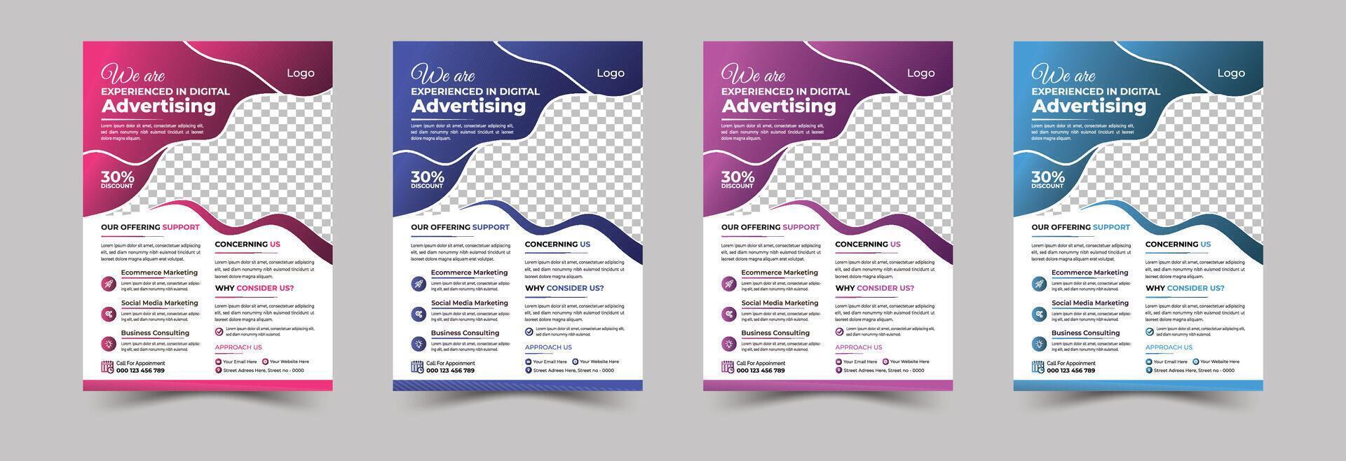 Corporate business flyer template. vector