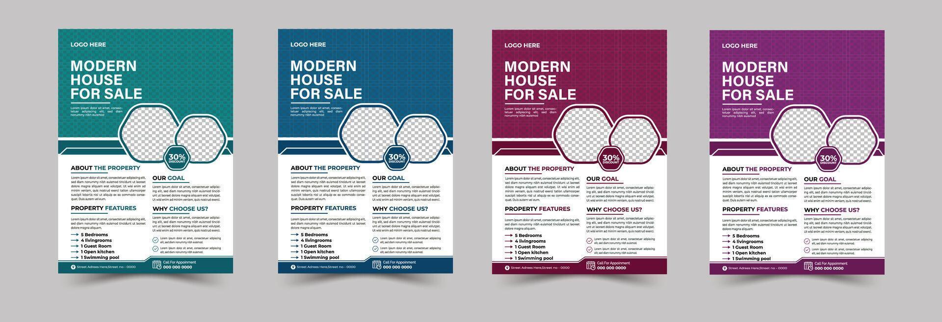 Modern Creative Real estate Flyer design template. Corporate real estate flyer design. vector