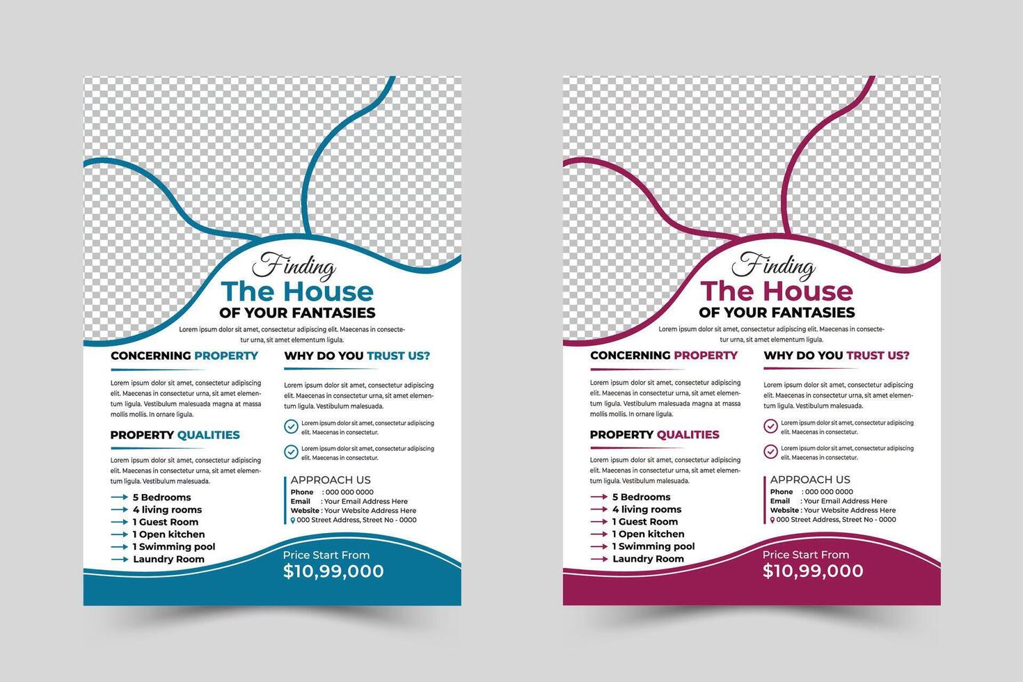 Modern Creative Real estate Flyer design template. vector