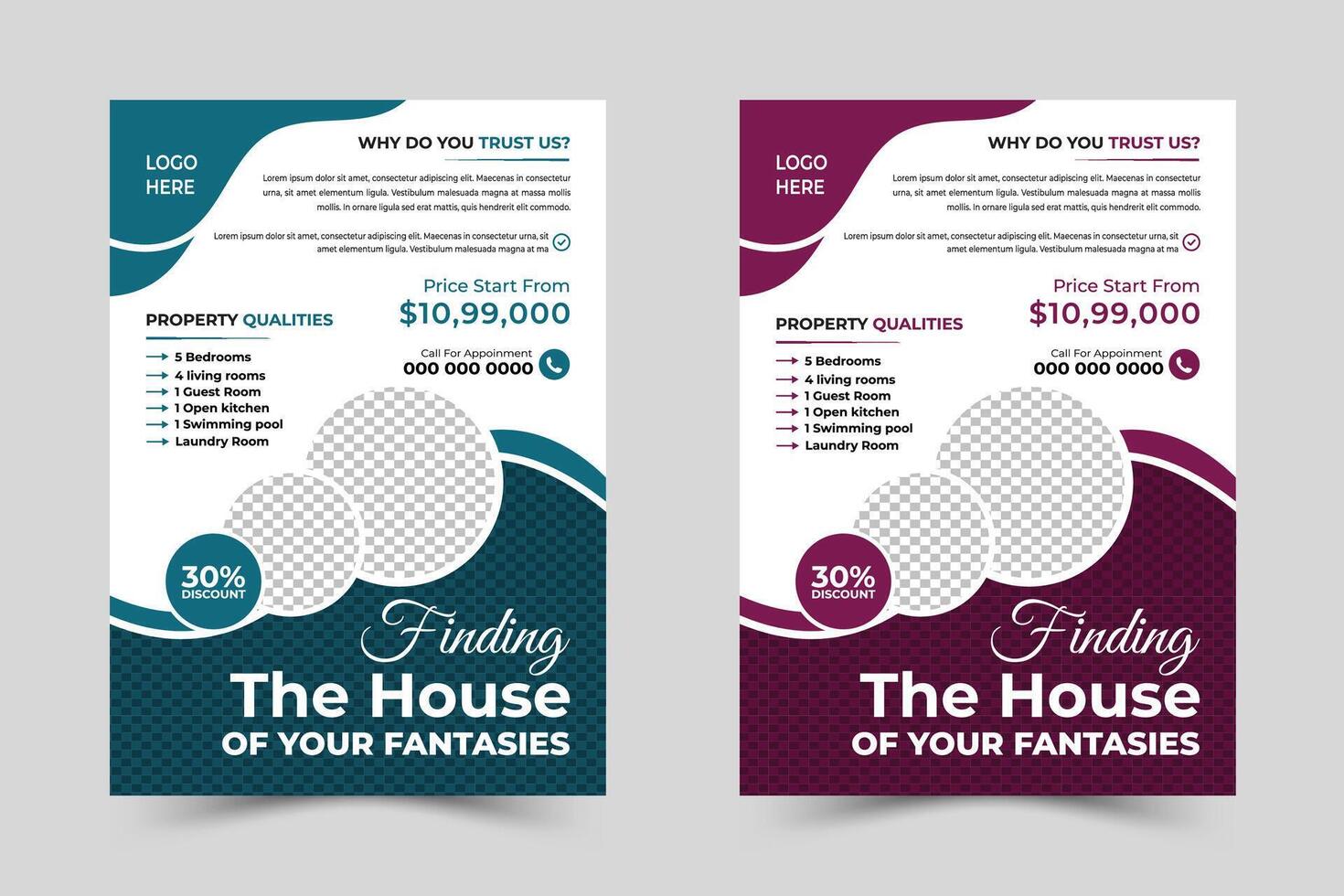 Modern Creative Real estate Flyer design template. Corporate real estate flyer design. vector