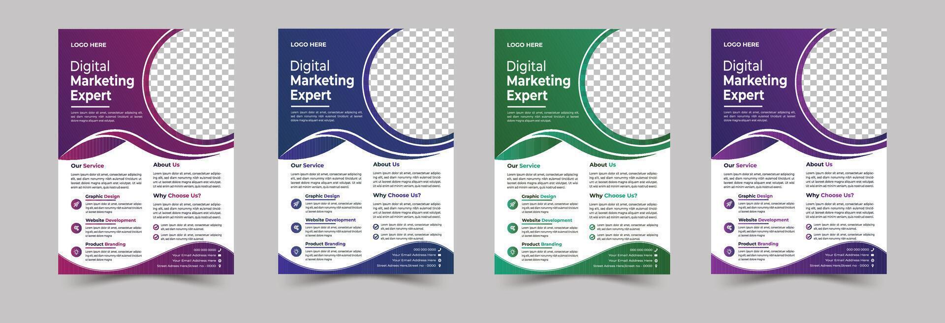 Corporate business flyer template. vector
