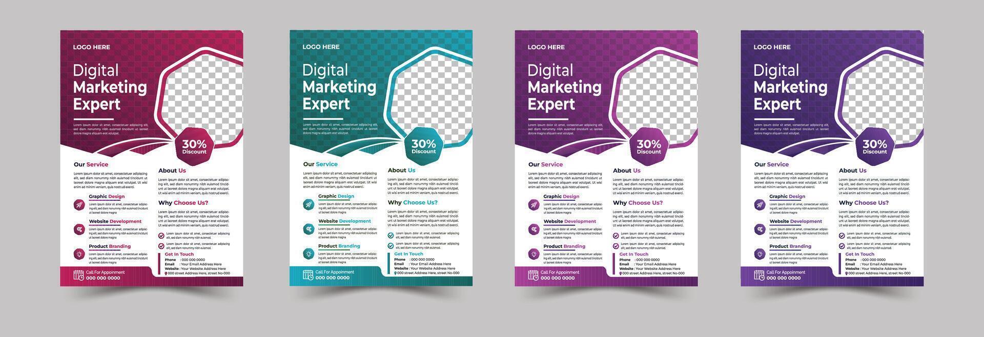 Corporate business flyer template. vector