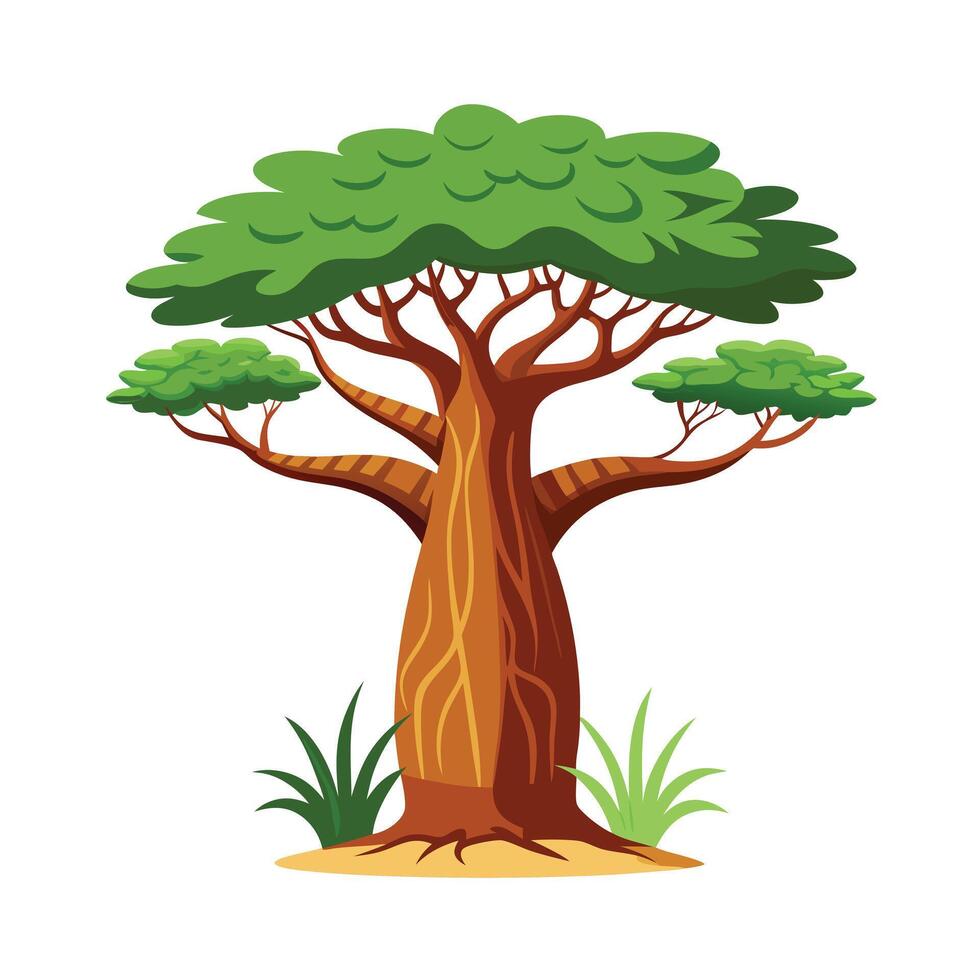 Beautiful Single Big Tree Illustration vector